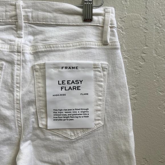 NWT $210 FRAME  Le High Flare Jeans in Blanc White - Picture 5 of 8